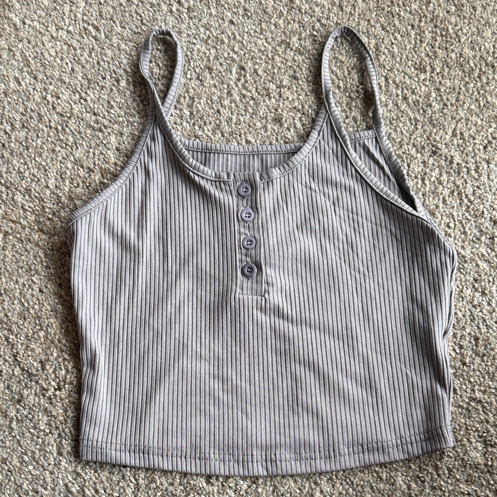 SHEIN Gray ribbed Crop Top